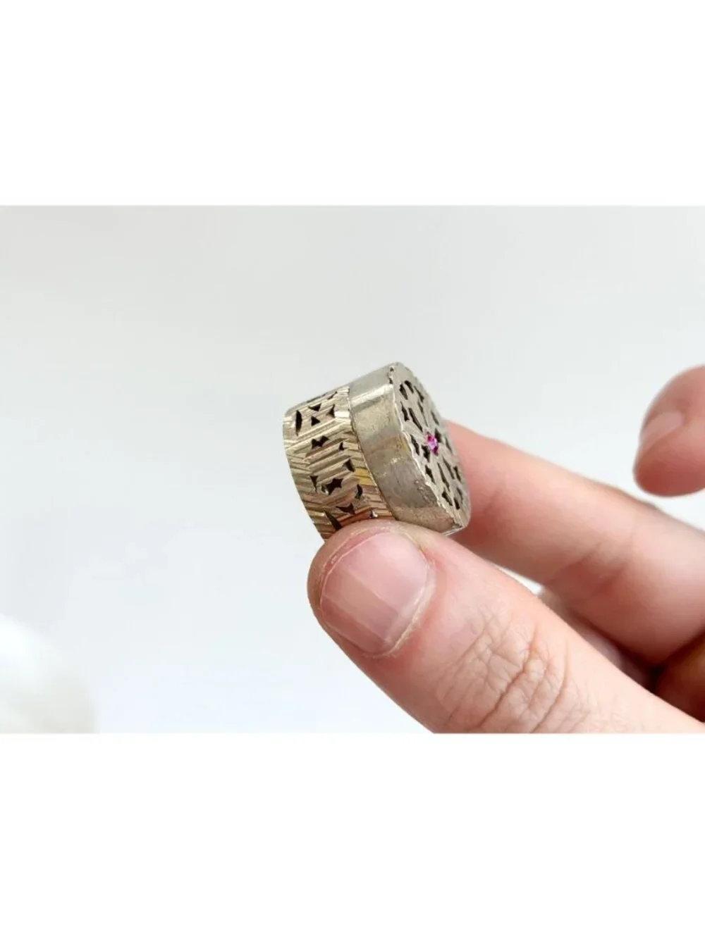 Dehli, India Made Silver Toned Filigree Vintage Trinket Box | Jewelry Box